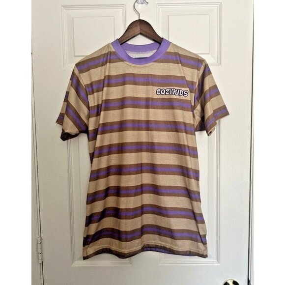 Blvucci Purple/Tan Brown COZY KIDS Streetwear T-Shirt - Size Medium - Picture 1 of 4